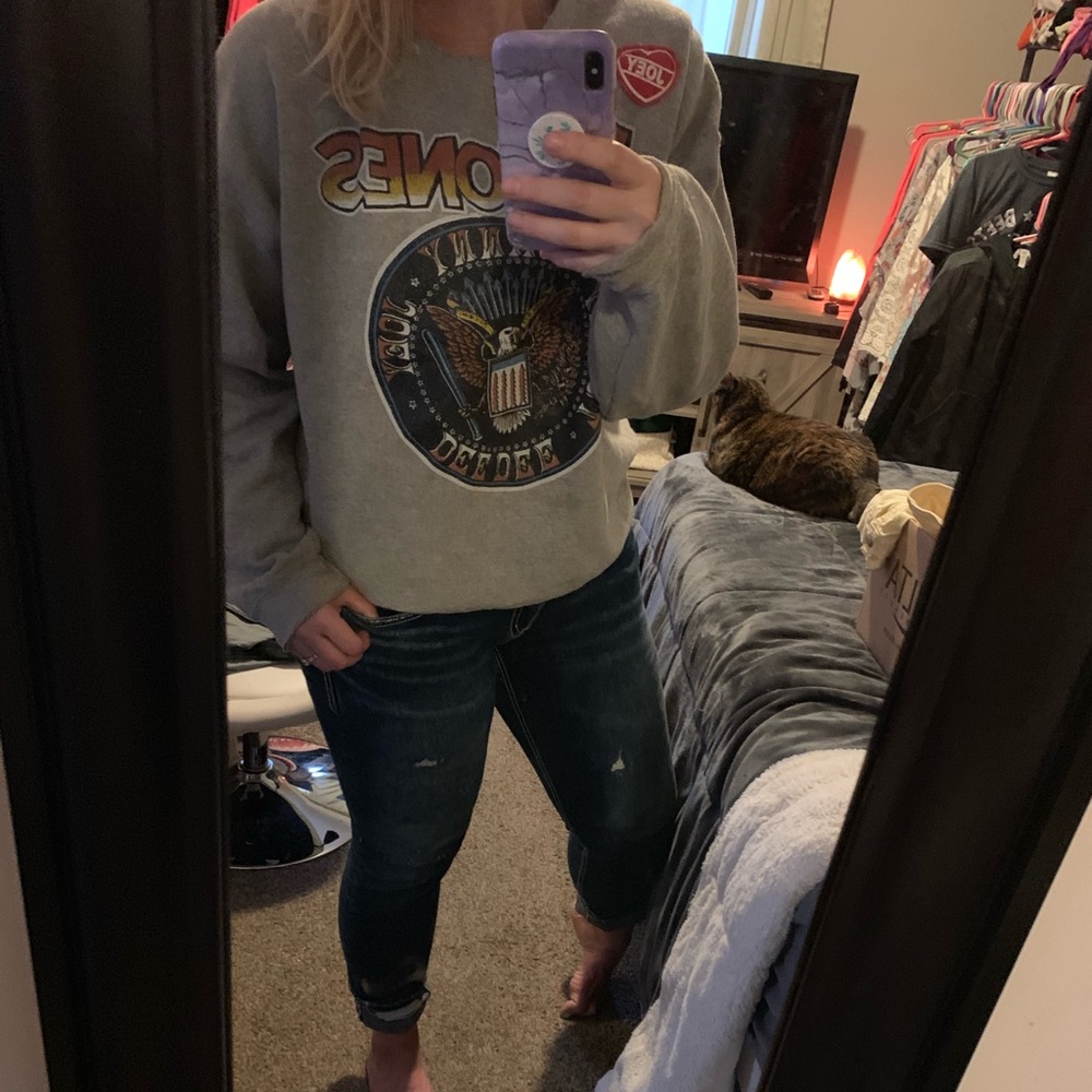 Silver cropped jeans